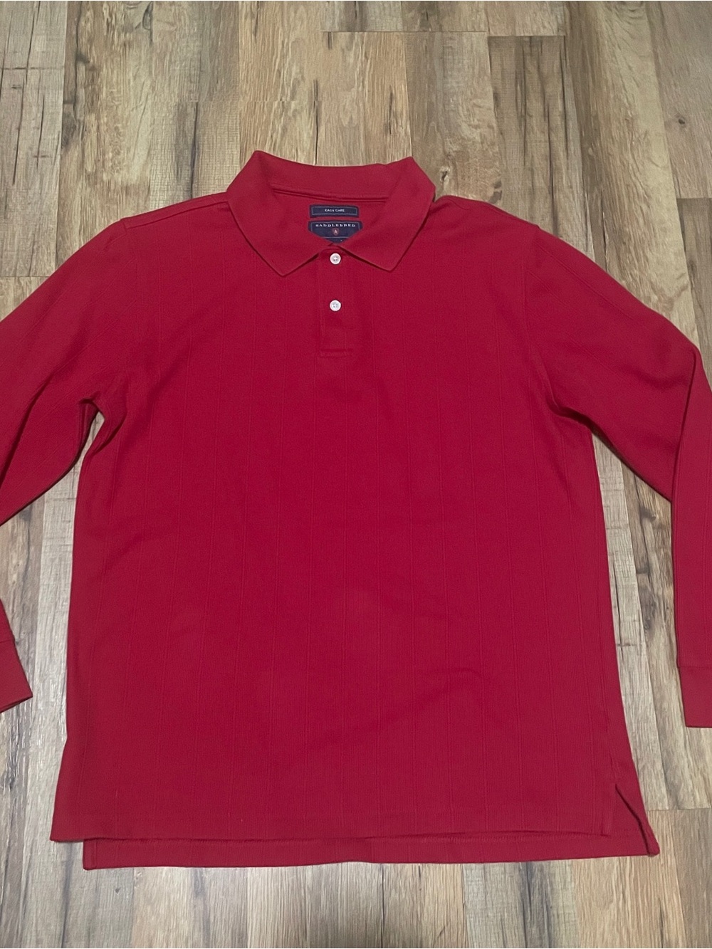 Saddlebred Men's Red Long Sleeve Polo Shirt Medium